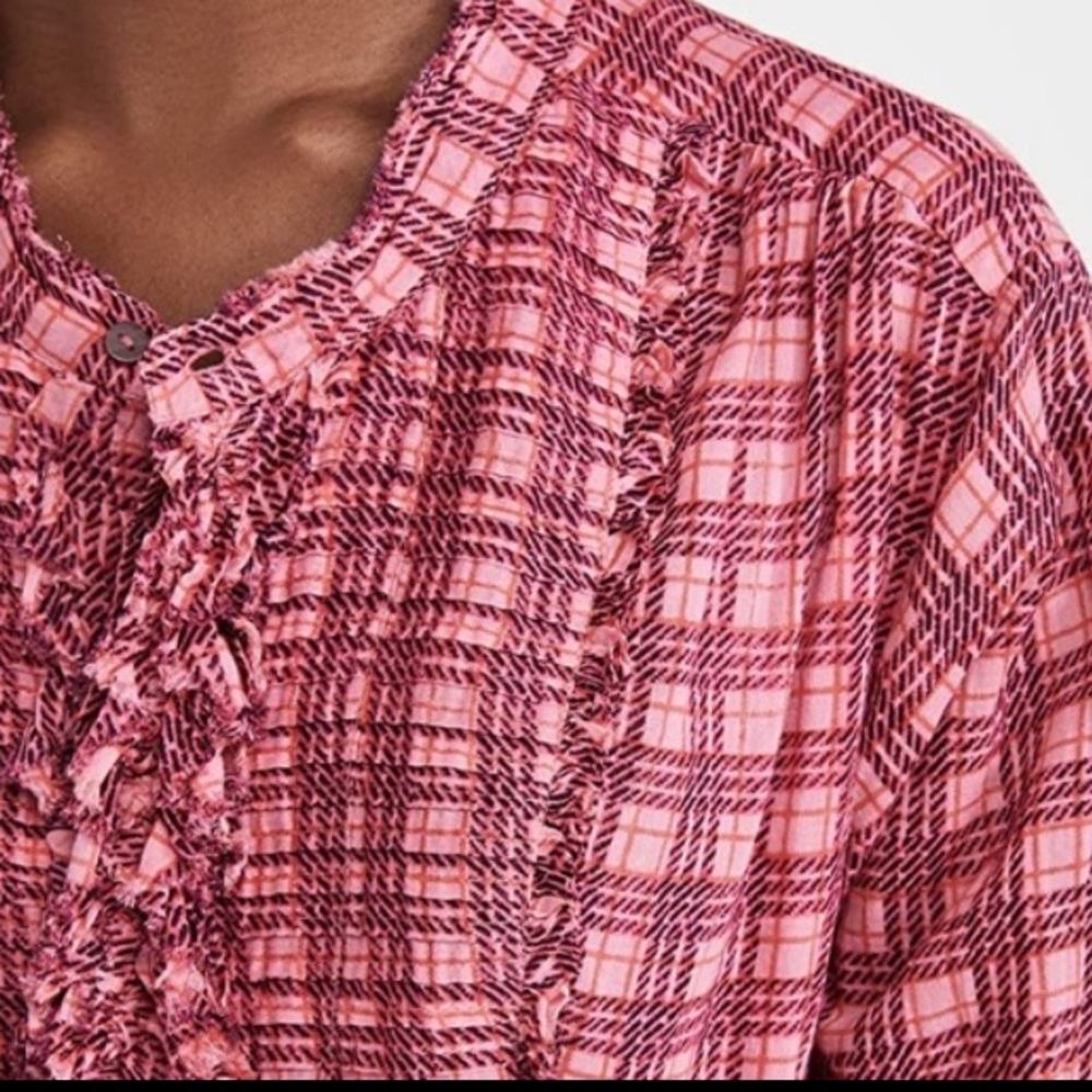 Free People Plaid Miles Tuxedo Shirt NWT - Picture 3 of 15